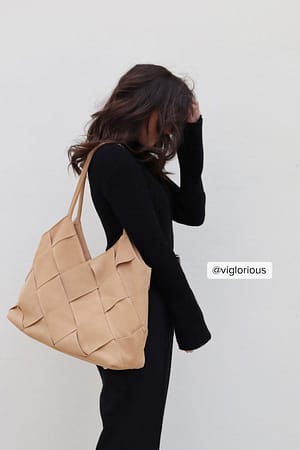 Beige Cabas tissé