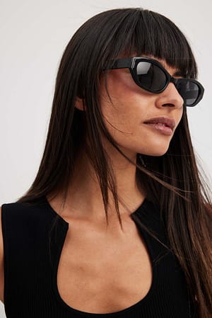 Black Lunettes de soleil rétro larges en forme de goutte