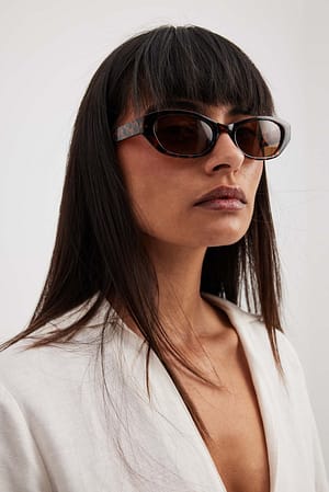 Tortoise Lunettes de soleil rétro larges en forme de goutte