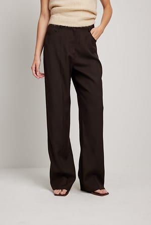 Brown Pantalon large recyclé