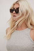 Tortoise Lunettes de soleil larges au look rétro recyclées