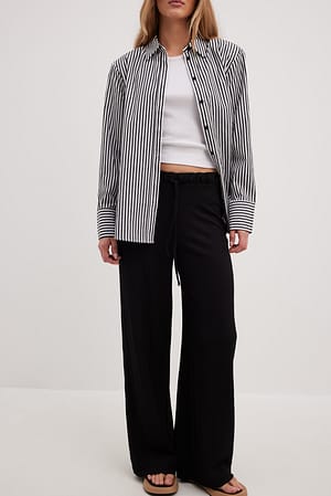 Black Pantalon ample structuré