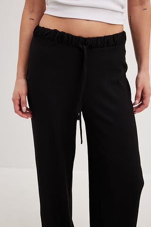 Black Pantalon ample structuré