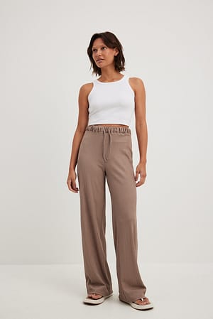 Brown Pantalon ample structuré