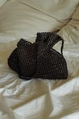 Dark Brown Sac avec perles en bois
