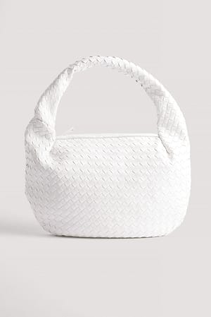 White Sac à épaule arrondi tressé