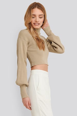 Taupe XLE the Label Pull En Tricot À Col Roulé