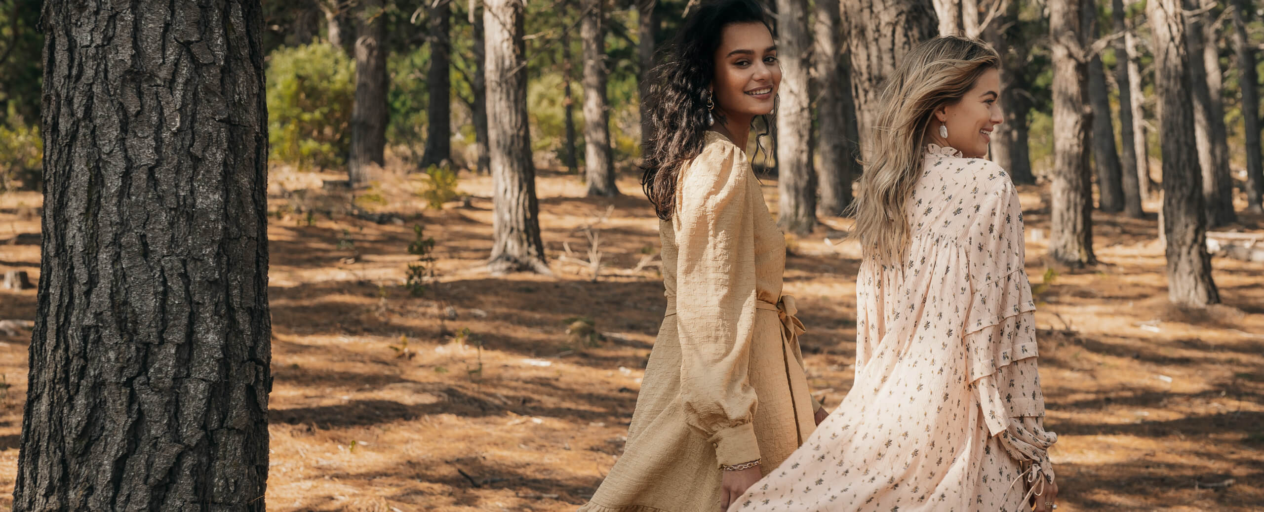 Two girls with dresses