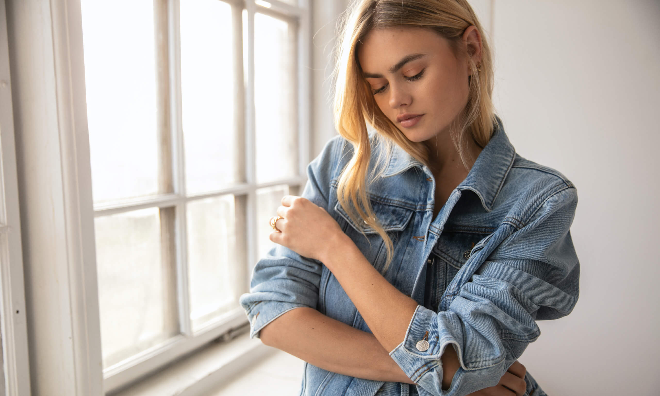 Girl in denim shirt